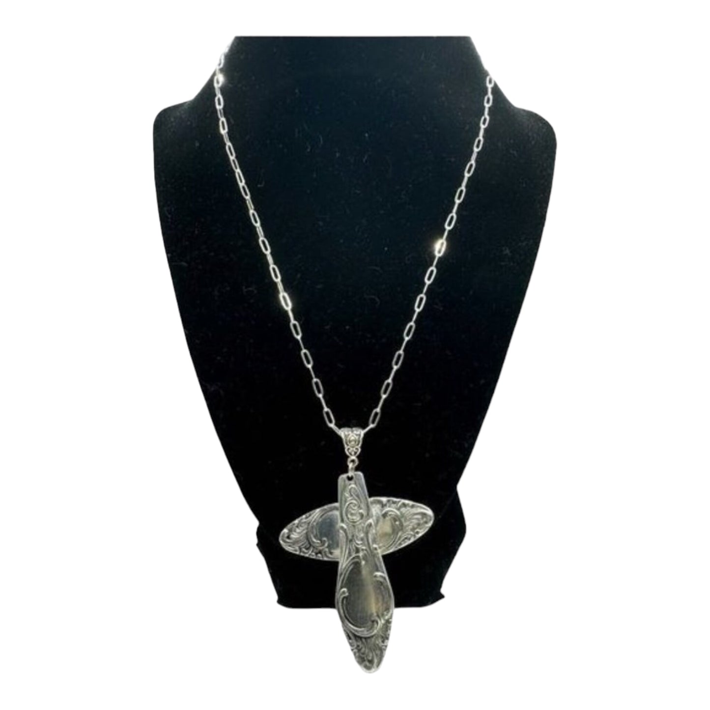 Silver Plated Cross made from Spoon Handles of an Aldine 1825 Demitasse Spoon by G Rodgers
