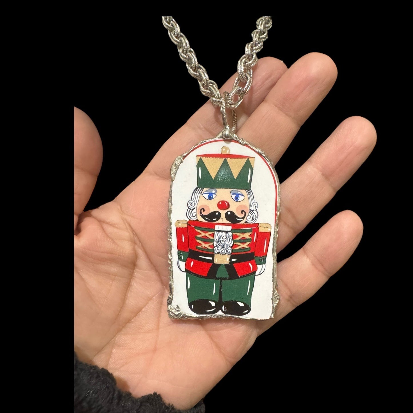 Vintage Himark Nutcracker Pendant Necklace Caged with Artisan Silver Metalwork