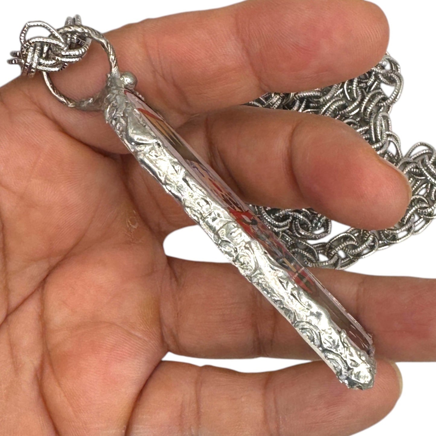 Vintage Himark Nutcracker Pendant Necklace Caged with Artisan Silver Metalwork