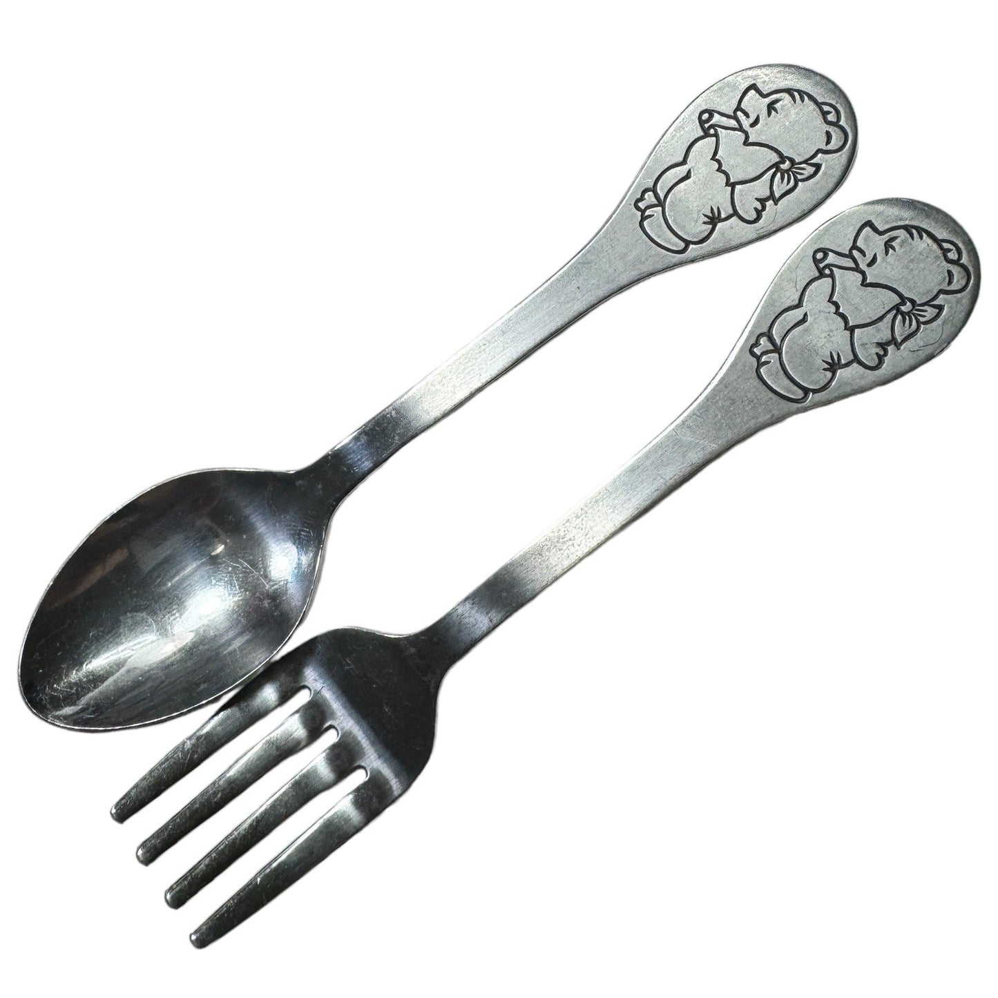 Winnie The Pooh Stainless Steel Spoon Ring Size 6.5 Vintage Tomee Tippee Japan