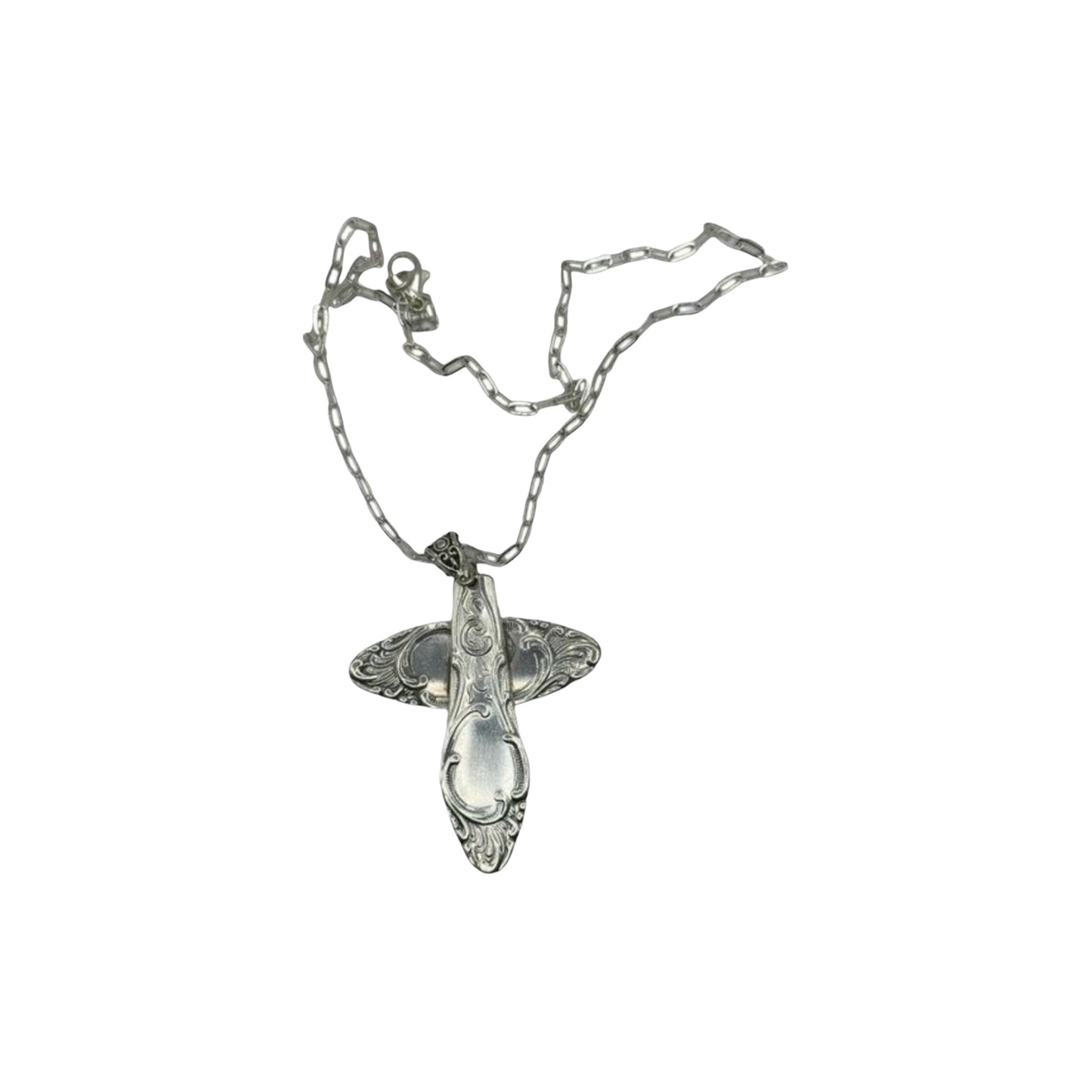 Silver Plated Cross made from Spoon Handles of an Aldine 1825 Demitasse Spoon by G Rodgers