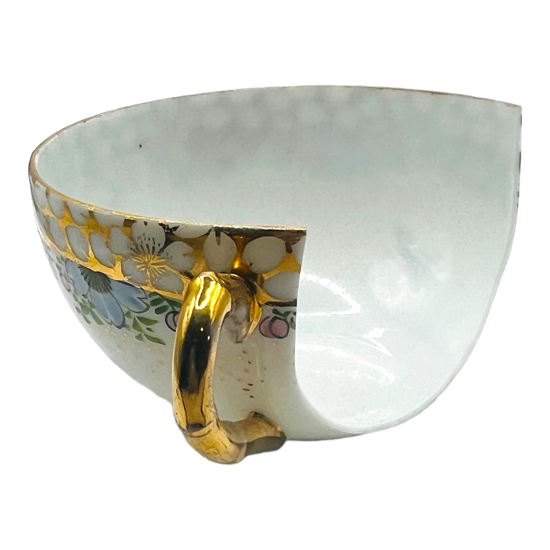 Daisies Fine Bone China Dangle Earrings with Gold Etching