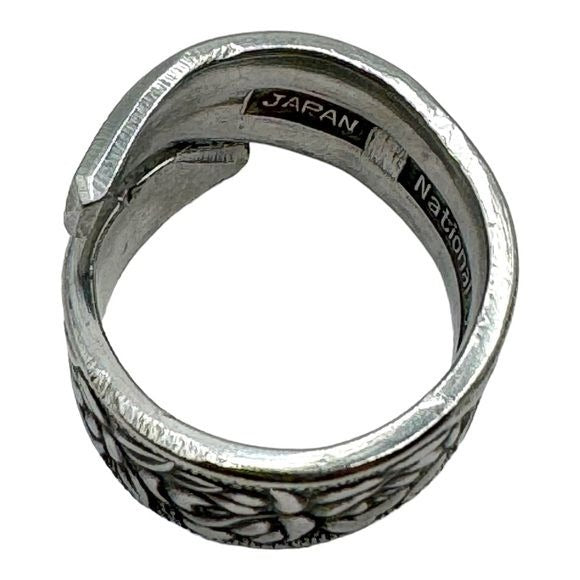 Stainless Steel Spoon Ring Made from Vintage Japan National Flatware Size 7