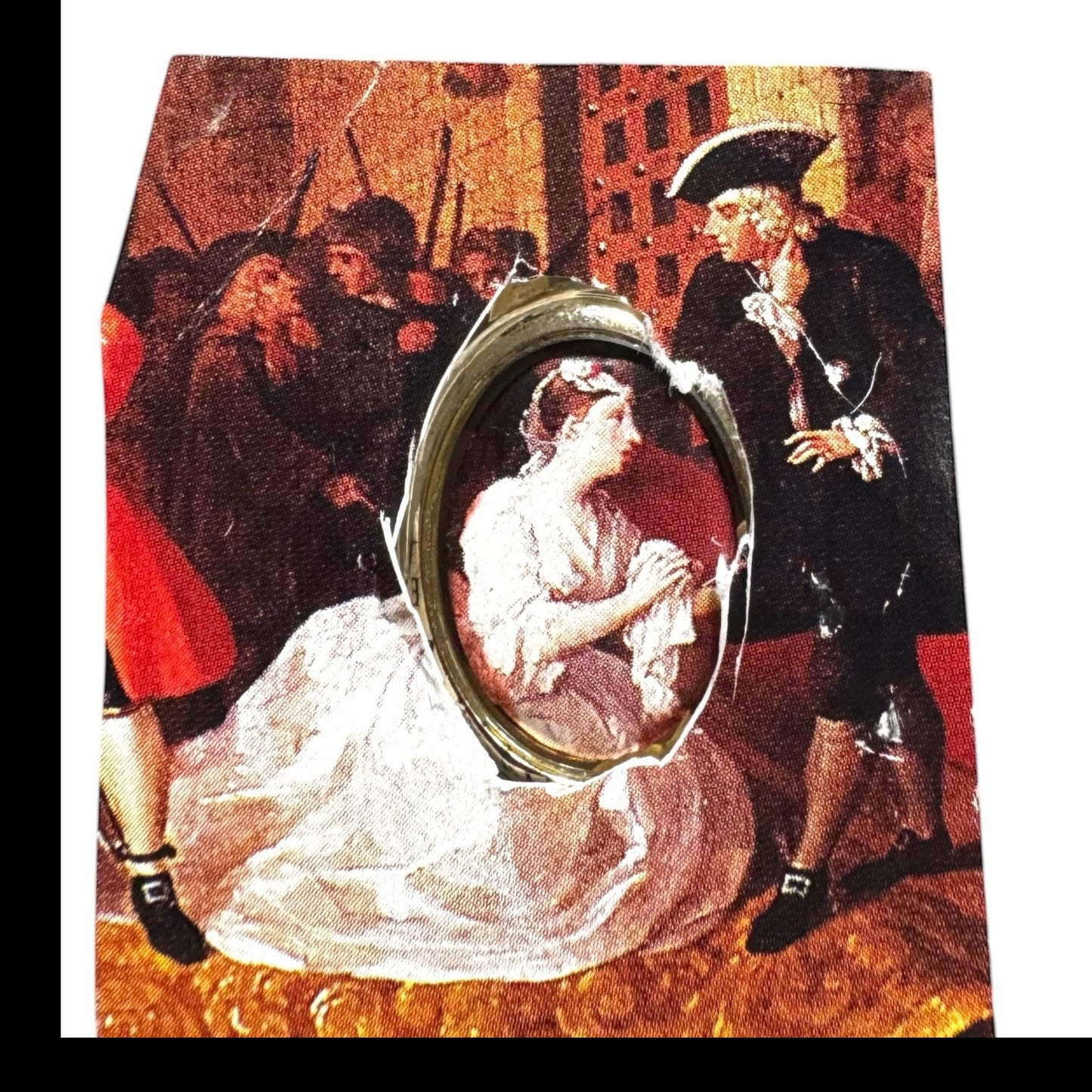 Repurposed VNTG Watch Opera Necklace with scene from the of Beggar’s Opera by Hogarth