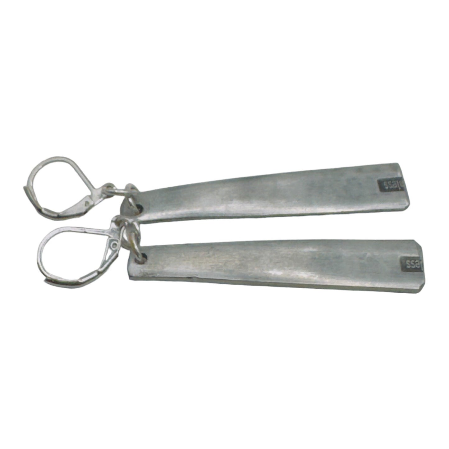 Stainless Steel Spoon Dangle Earrings Antique Roses