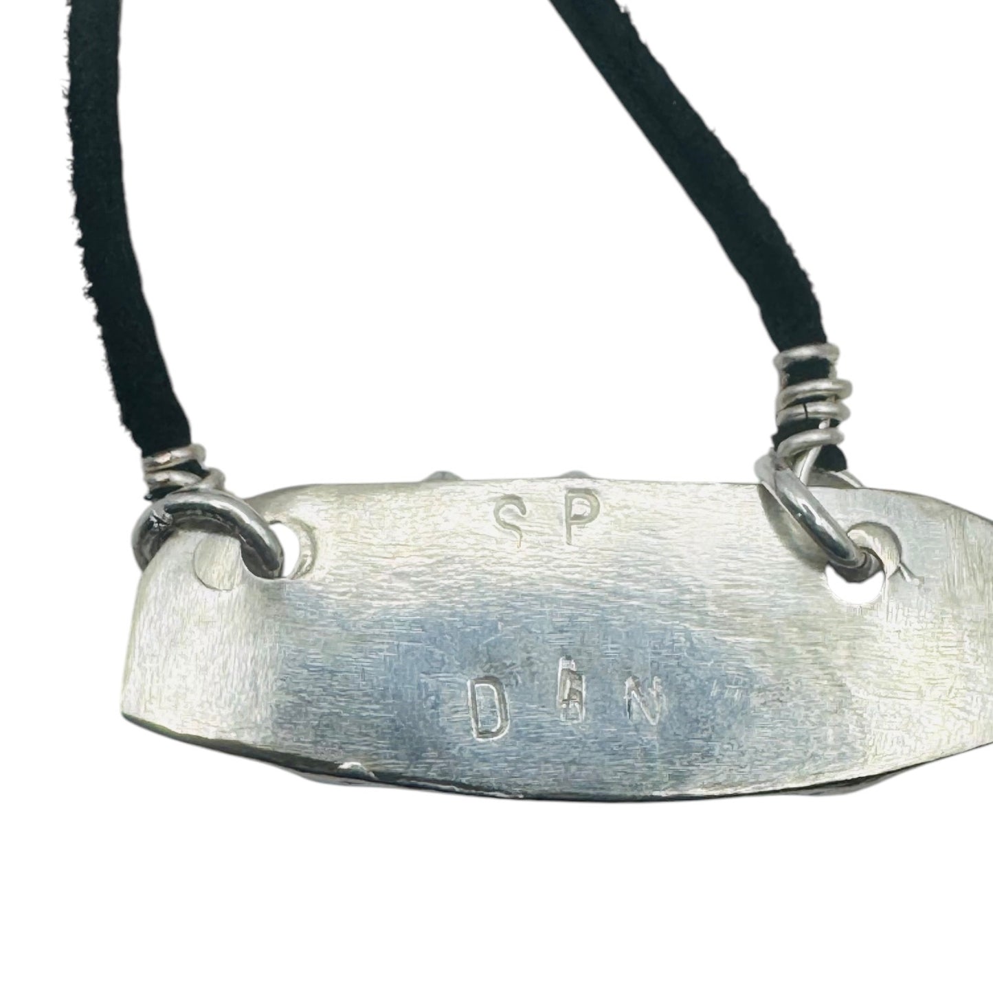 Artisan Boho Broken China & Glass Mixed Media Necklace With Silver Blend Pendant