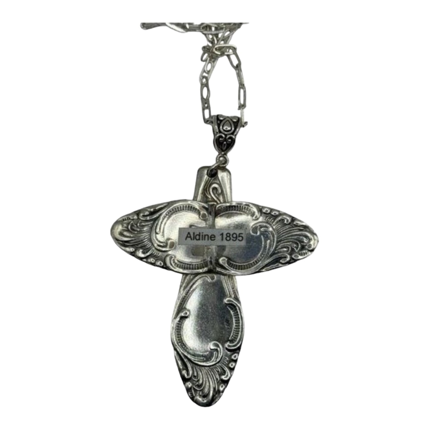 Silver Plated Cross made from Spoon Handles of an Aldine 1825 Demitasse Spoon by G Rodgers