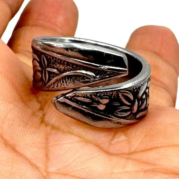 Stainless Steel Spoon Ring Made from Vintage Japan National Flatware Size 7