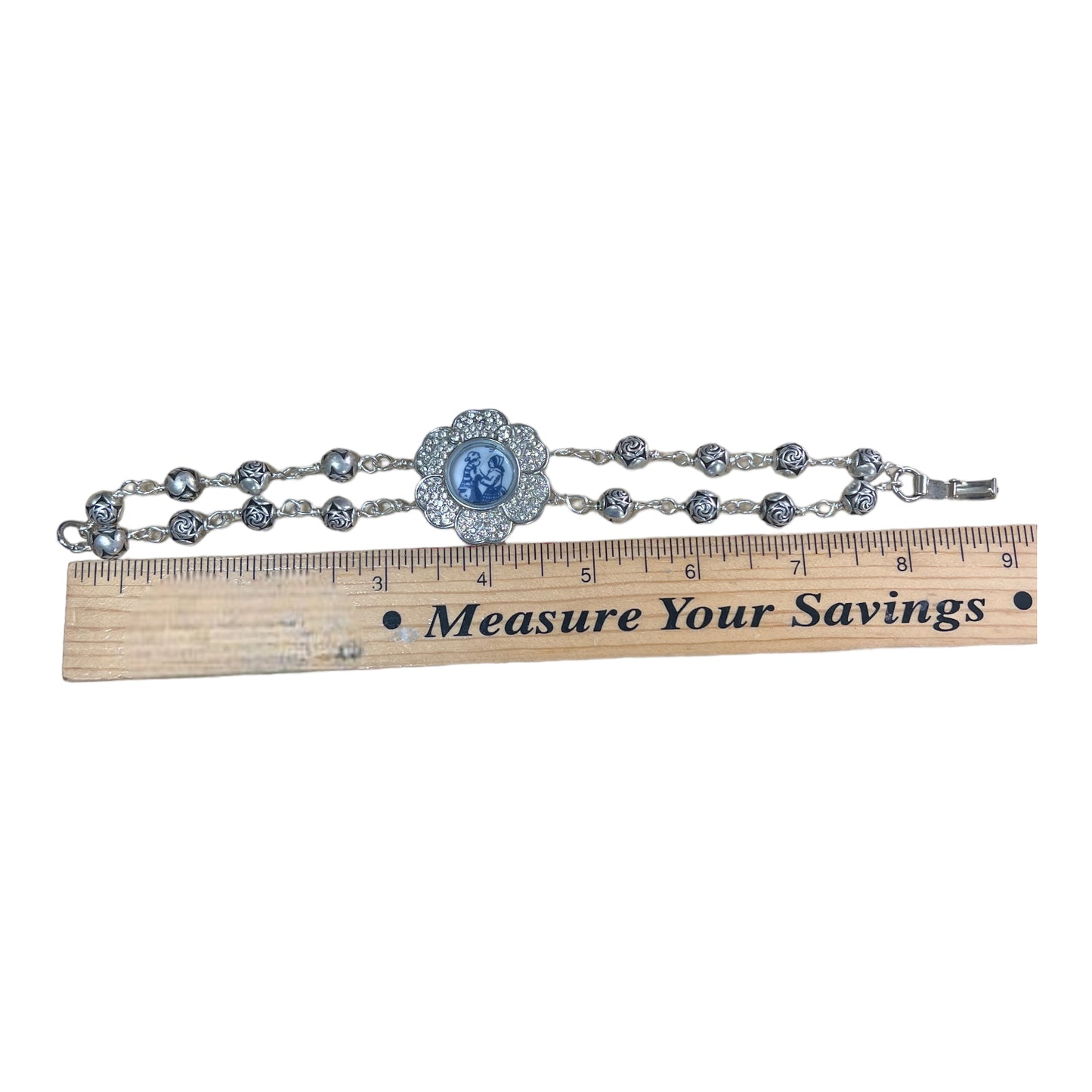 Upcycled Vintage Watch w/ Broken China Mother & Son Blue Willow Bracelet