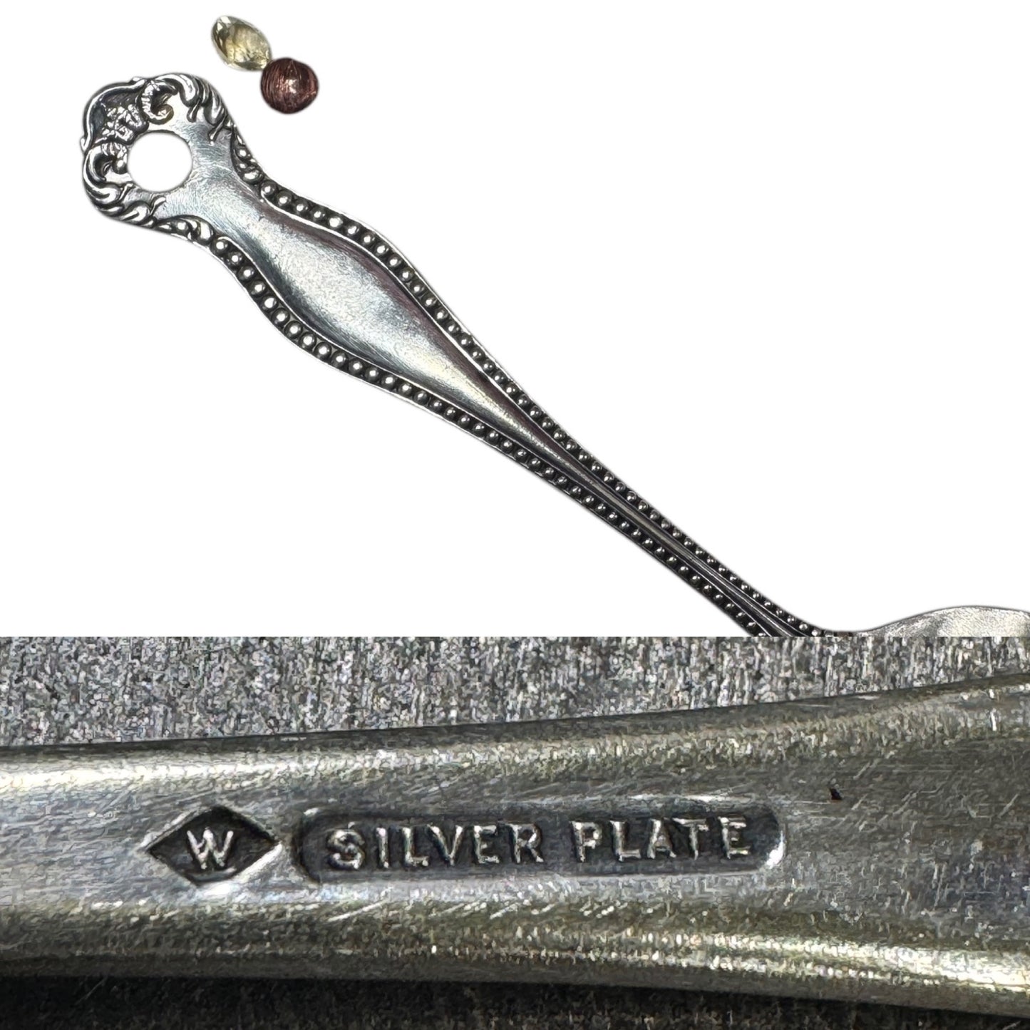 Repurposed Silver-Plated Spoon Ring With Intricate Boho Metalwork & 6MM Citrine
