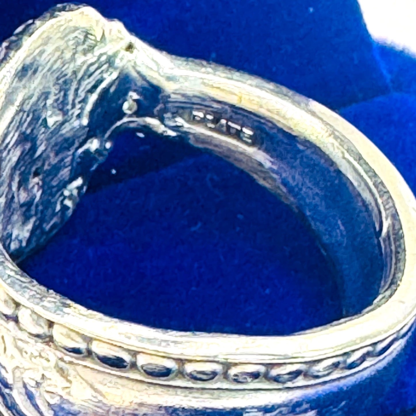 Repurposed Silver-Plated Spoon Ring With Intricate Boho Metalwork & 6MM Citrine