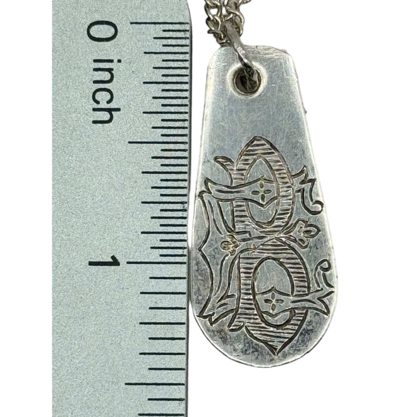 Vintage Silver Spoon Monogrammed Letter B Pendant Necklace
