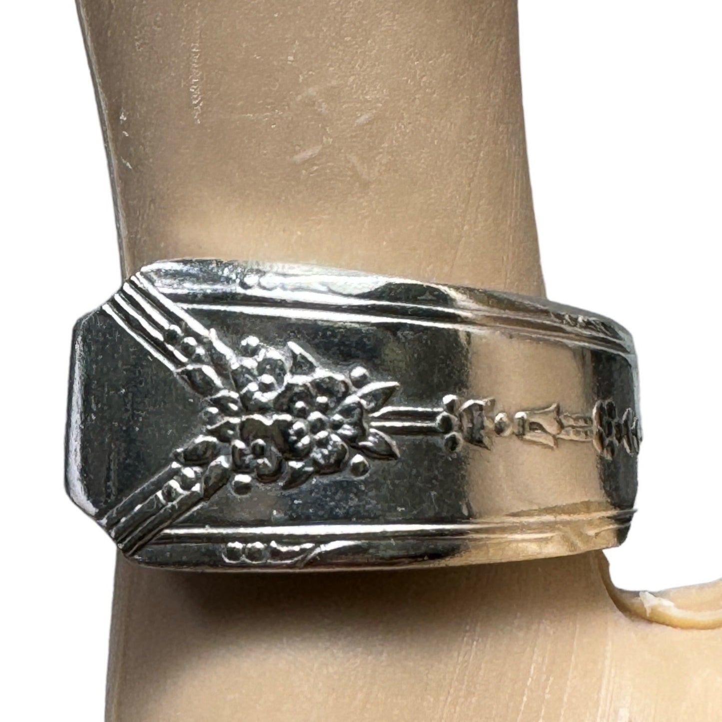 Silverware Artisan Ring from a Vintage Community Plate Silver Plated Spoon