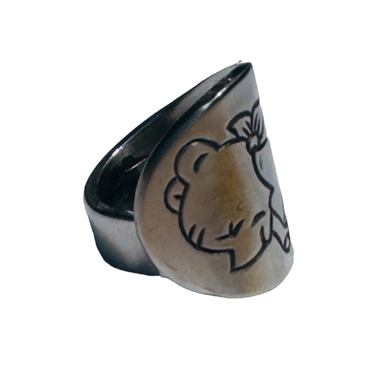 Winnie The Pooh Stainless Steel Spoon Ring Size 6.5 Vintage Tomee Tippee Japan