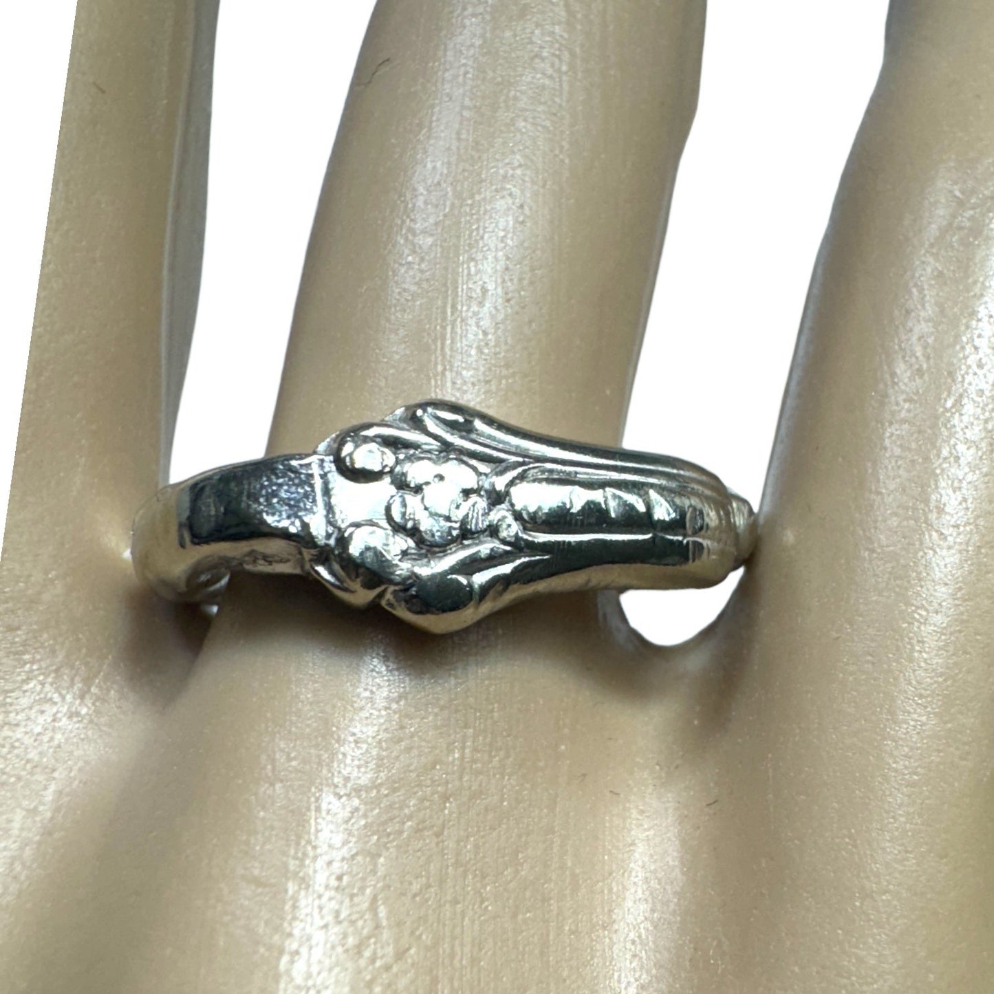 Artisan Silverware Ring made from a British Silver Plated Antique Bread Fork