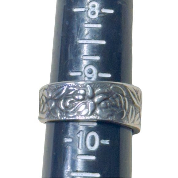 Artisan Roses Ring Made from vintage National Stainless Steel Spoons Size 9.25