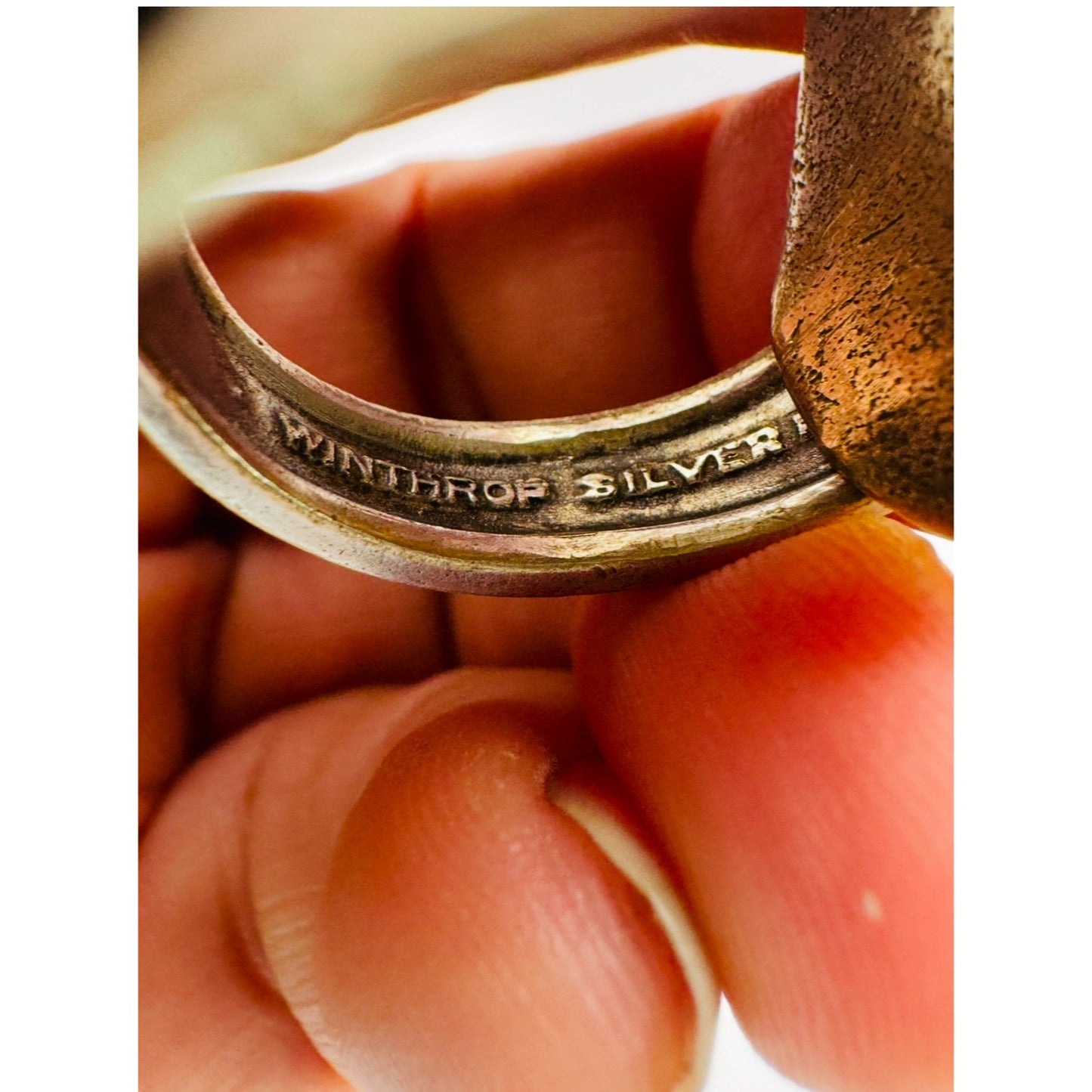 Antique Gerber Baby Winthrop Silver Plated Spoon Ring Size 9.5