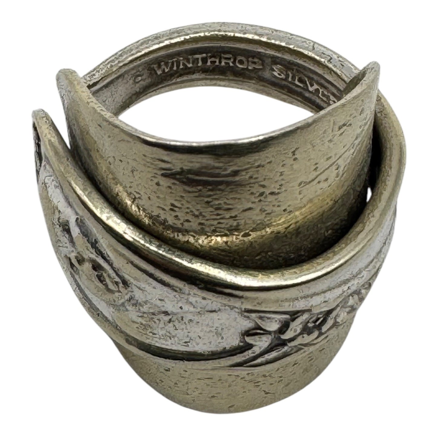 Antique Gerber Baby Winthrop Silver Plated Spoon Ring Size 9.5