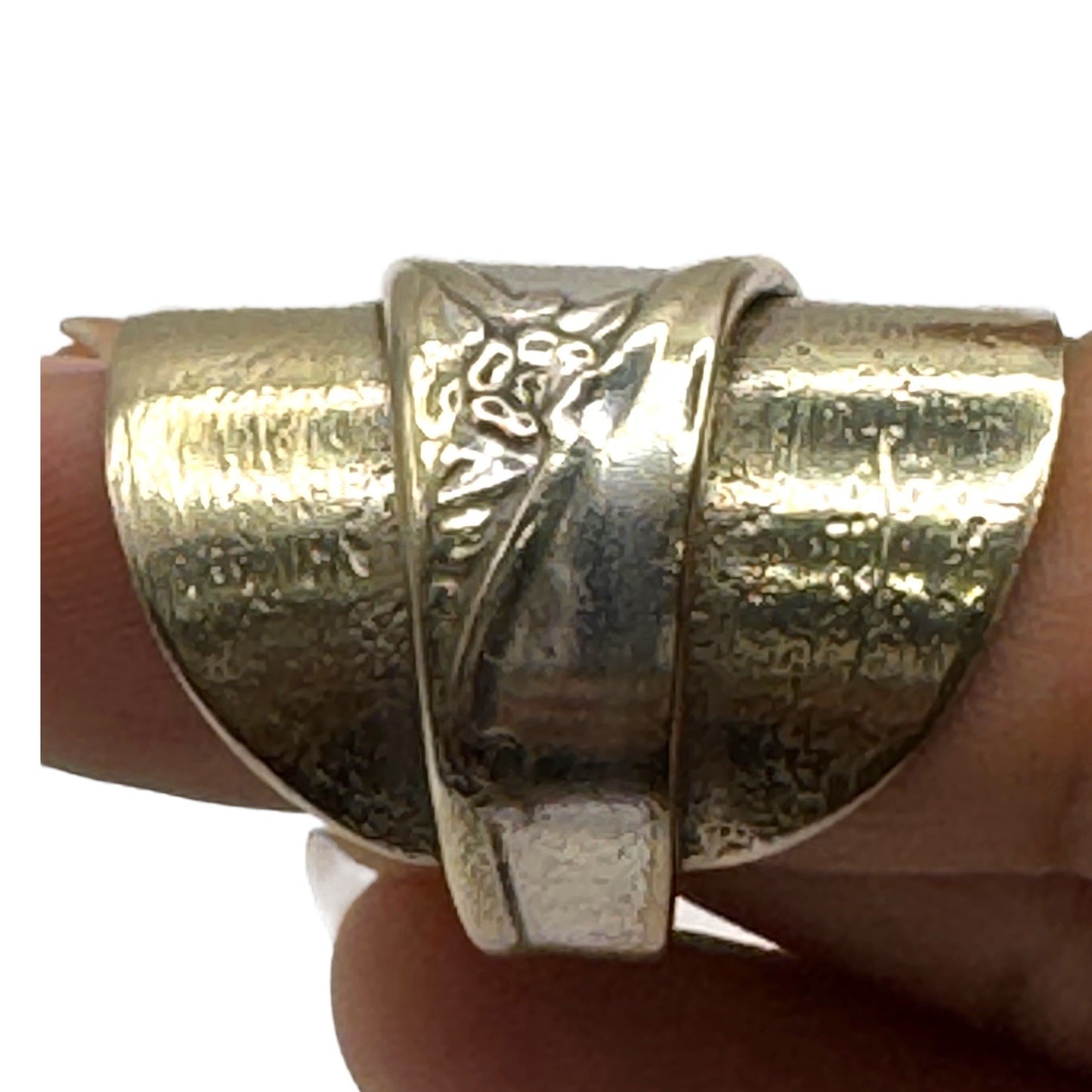 Antique Gerber Baby Winthrop Silver Plated Spoon Ring Size 9.5