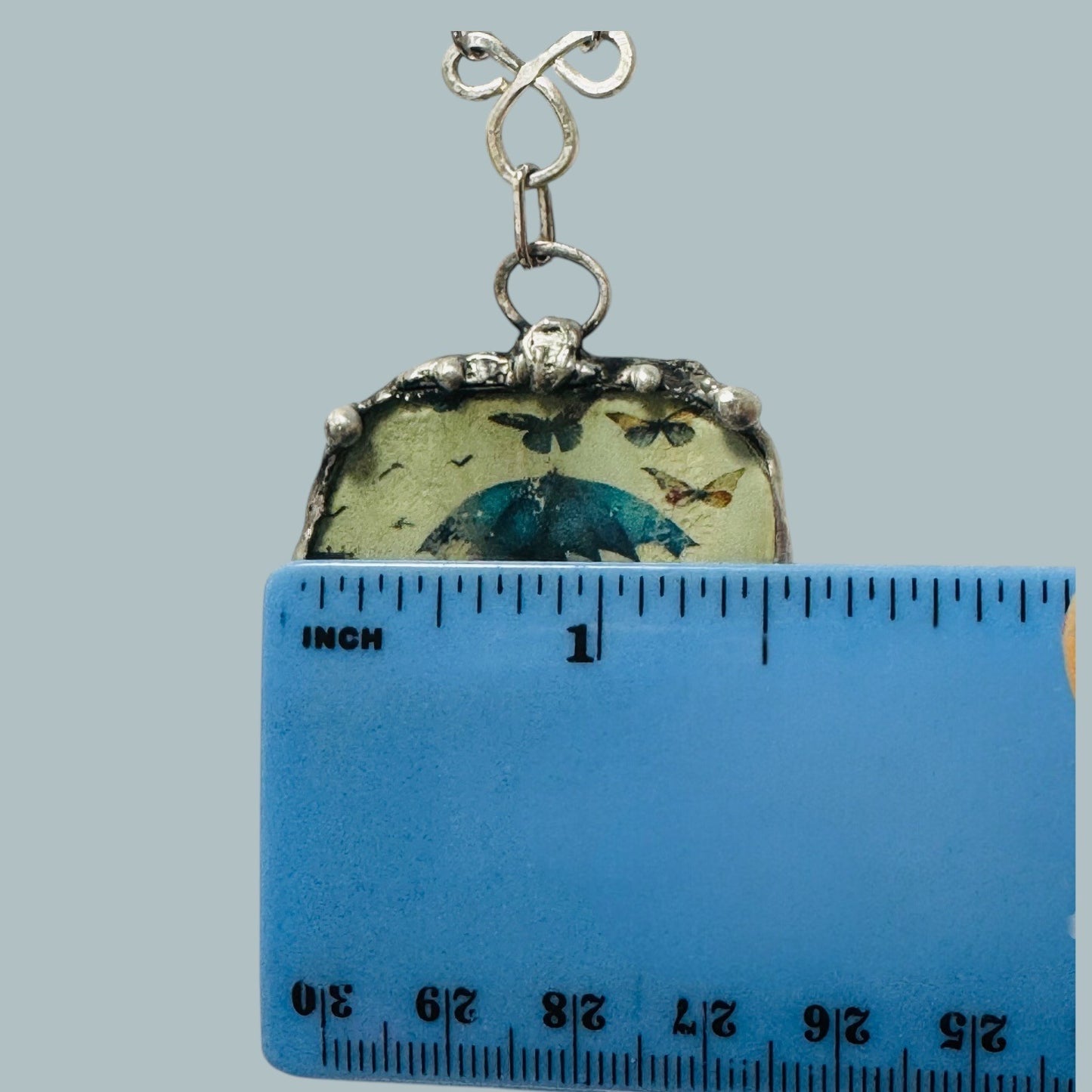 Victorian-Inspired Reversible Pendant w/ Rustic Bezel & VNTG Necklace Components