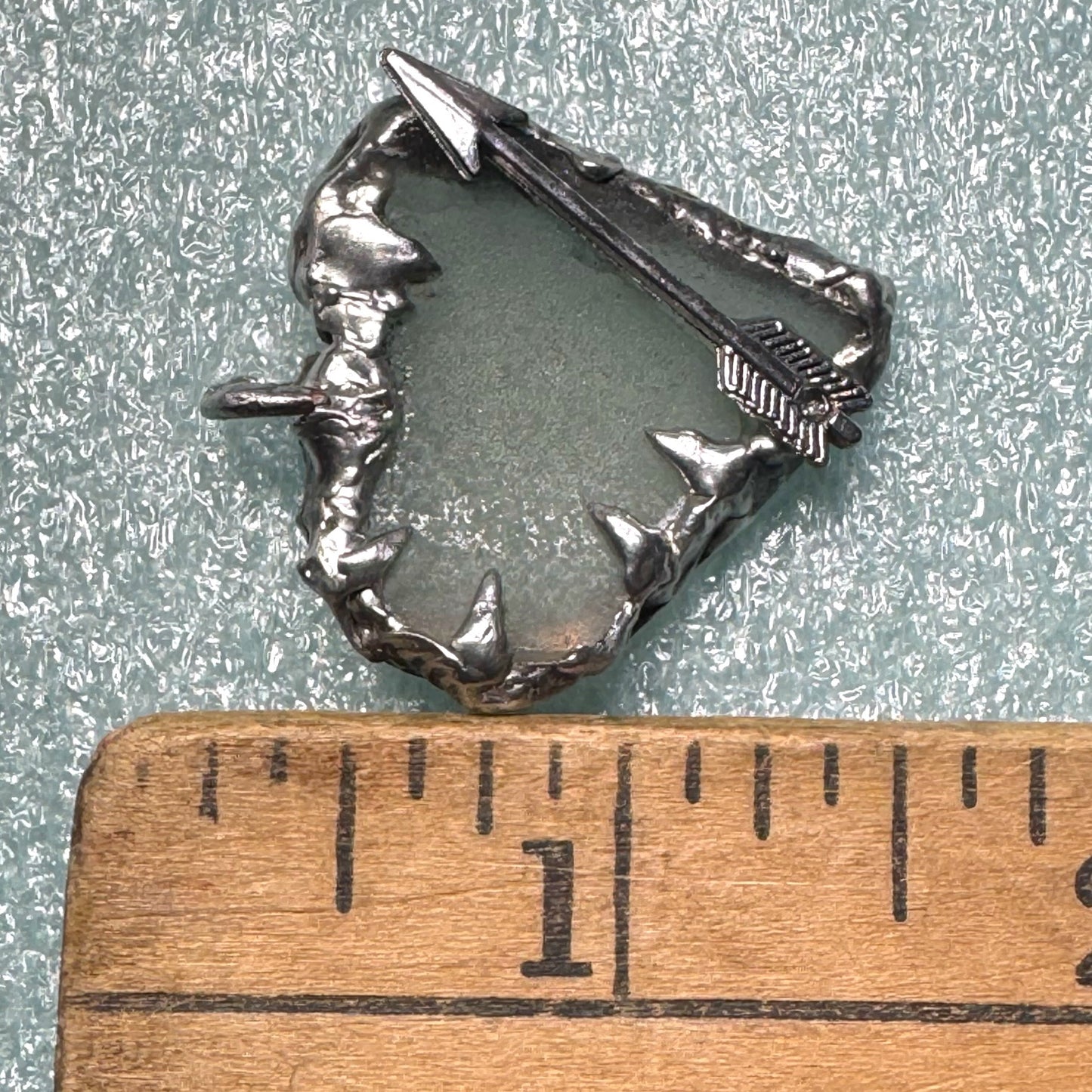 Artisan Sea Glass Heart Pendant With Silver Metalwork Arrow “Struck by Cupid”
