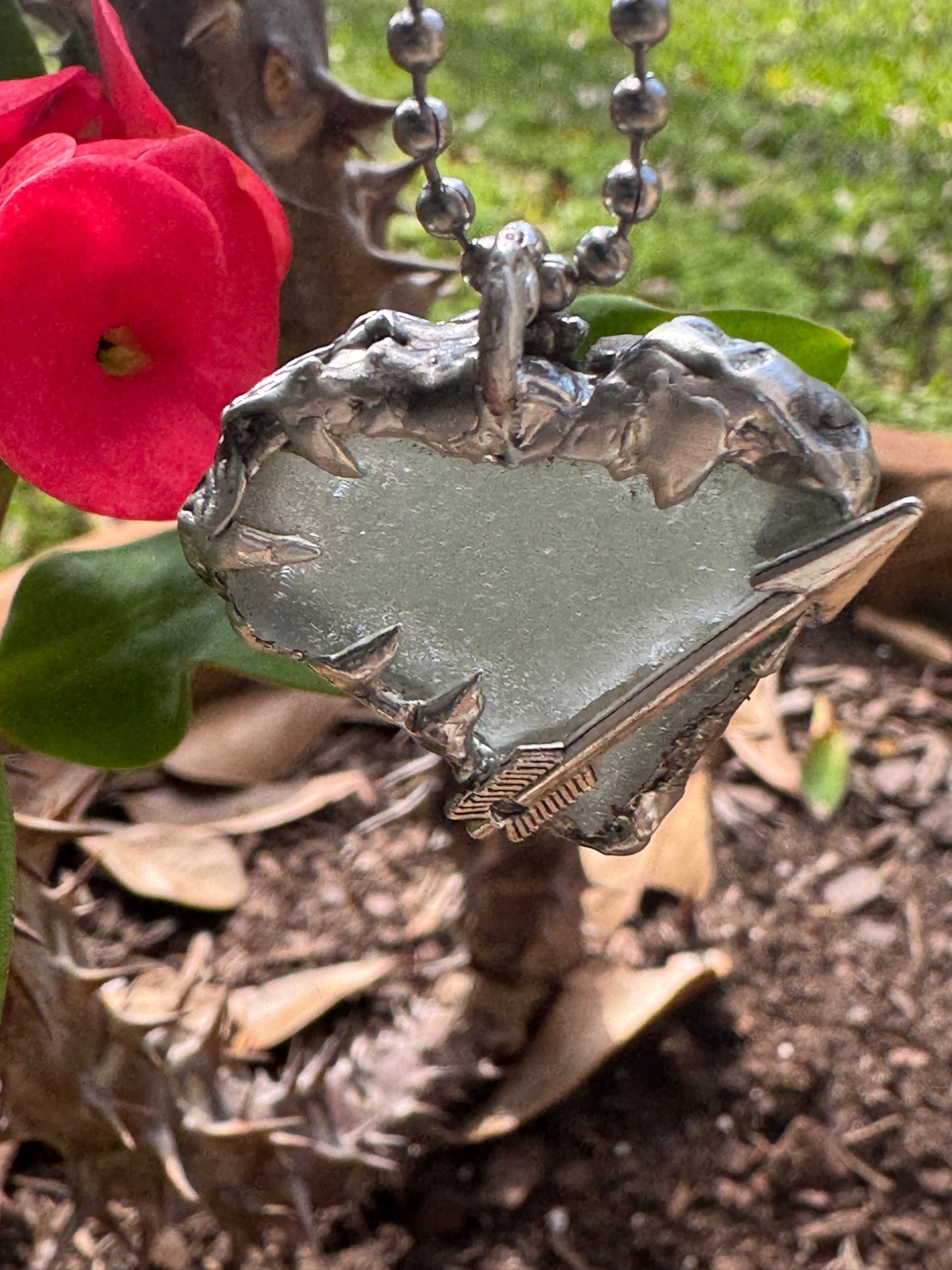 Artisan Sea Glass Heart Pendant With Silver Metalwork Arrow “Struck by Cupid”