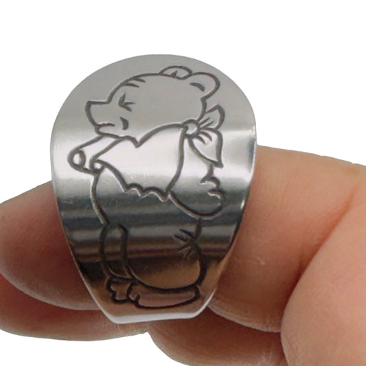 Winnie The Pooh  Vintage Spoon Stainless Steel Ring Size 7.5