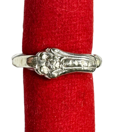 Artisan Silverware Ring made from a British Silver Plated Antique Bread Fork