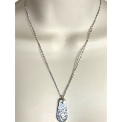 Vintage Silver Spoon Monogrammed Letter B Pendant Necklace
