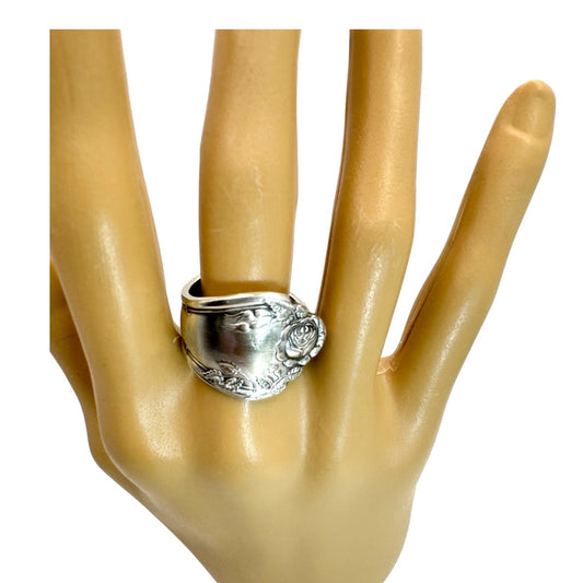 Artisan Spoon Ring Made from ANTIQUE ROCKFORD S.P. CO. 5 Star SILVERPLATE Spoon