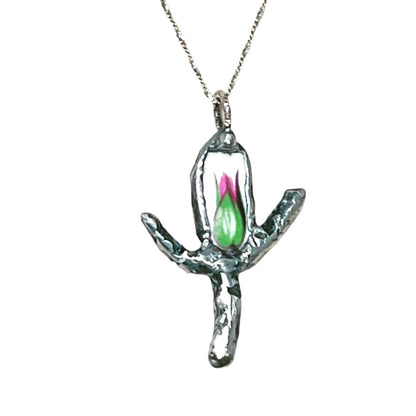 Royal Albert Old Country Rose Pendant W/ Silver Blend Bezel