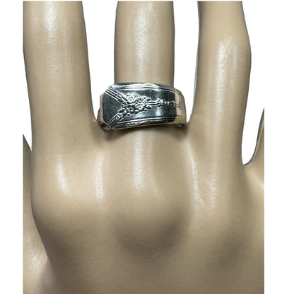 Silverware Artisan Ring from a Vintage Community Plate Silver Plated Spoon
