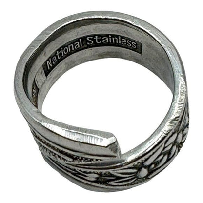 Stainless Steel Spoon Ring Made from Vintage Japan National Flatware Size 7
