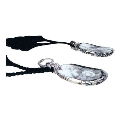 Broken China Filigree Earrings With Artisan Silverware