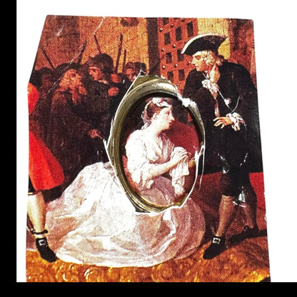 Repurposed VNTG Watch Opera Necklace with scene from the  of Beggar’s Opera by Hogarth