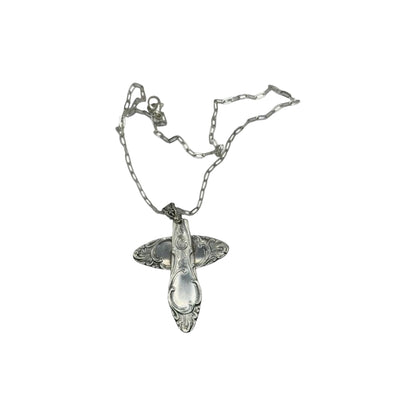Silver Plated Cross made from Spoon Handles of an  Aldine 1825 Demitasse Spoon by G Rodgers