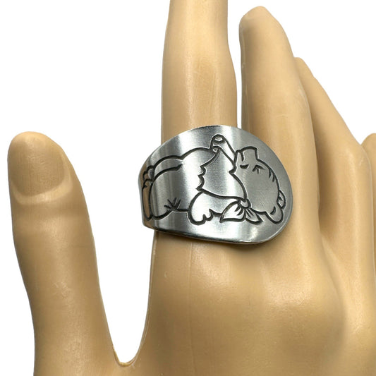 Winnie The Pooh  Vintage Spoon Stainless Steel Ring Size 7.5