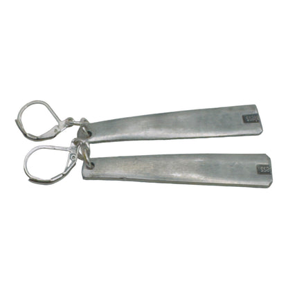 Stainless Steel Spoon Dangle Earrings Antique Roses