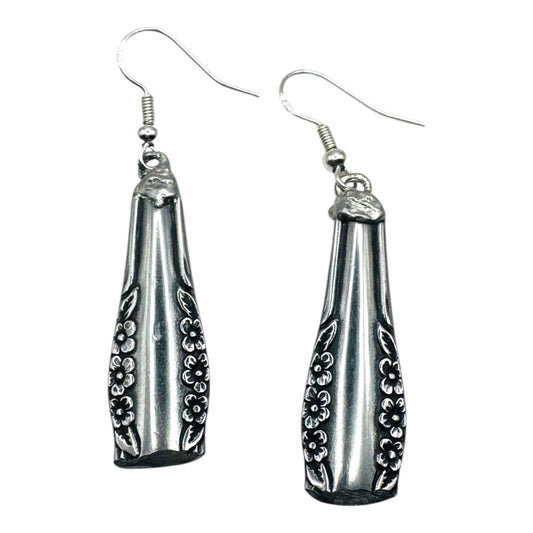 Handcrafted Spoon Earrings Wm A Rogers Deluxe Stainless Oneida 925 Silver Hooks