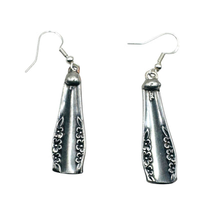 Handcrafted Spoon Earrings Wm A Rogers Deluxe Stainless Oneida 925 Silver Hooks