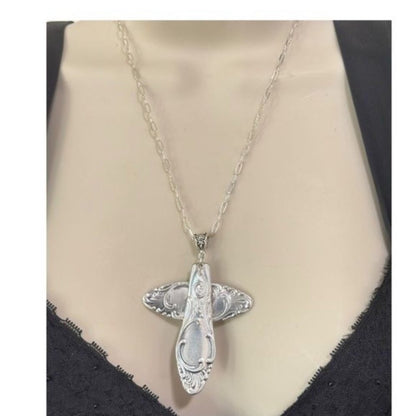 Silver Plated Cross made from Spoon Handles of an  Aldine 1825 Demitasse Spoon by G Rodgers