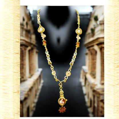 Repurposed VNTG Watch Opera Necklace with scene from the  of Beggar’s Opera by Hogarth