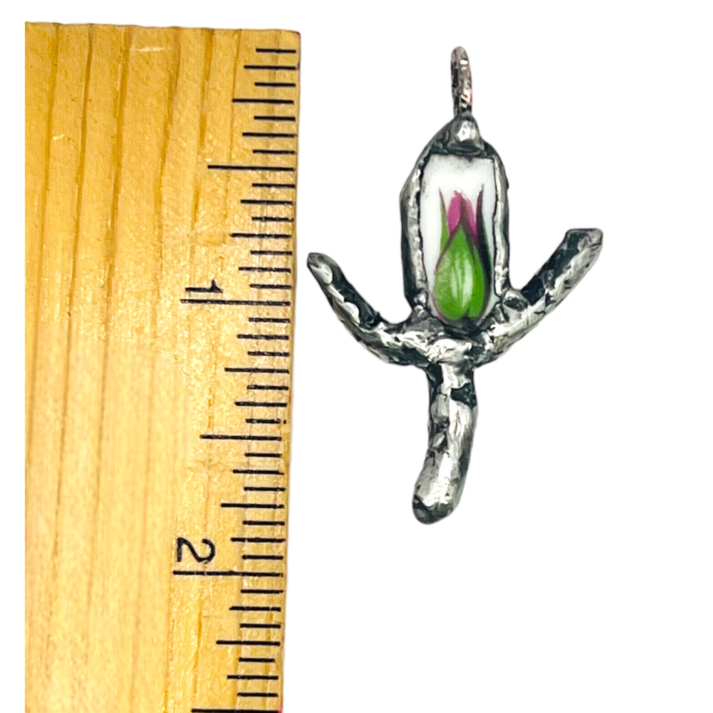 Royal Albert Old Country Rose Pendant W/ Silver Blend Bezel