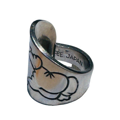 Winnie The Pooh Stainless Steel Spoon Ring Size 6.5 Vintage Tomee Tippee Japan