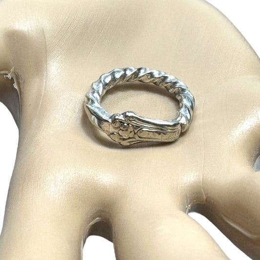 Artisan Silverware Ring made from a British Silver Plated Antique Bread Fork