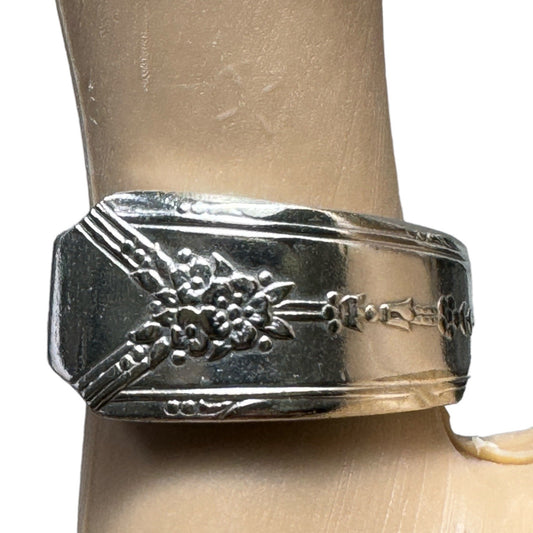 Silverware Artisan Ring from a Vintage Community Plate Silver Plated Spoon