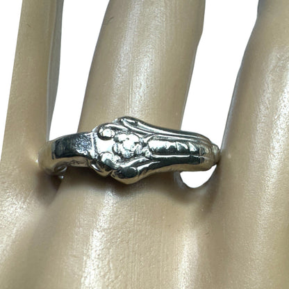 Artisan Silverware Ring made from a British Silver Plated Antique Bread Fork