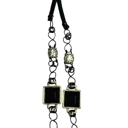 Crystal Skull Pendant w MCM Black Onyx & Intricate Silver Blend Metalwork