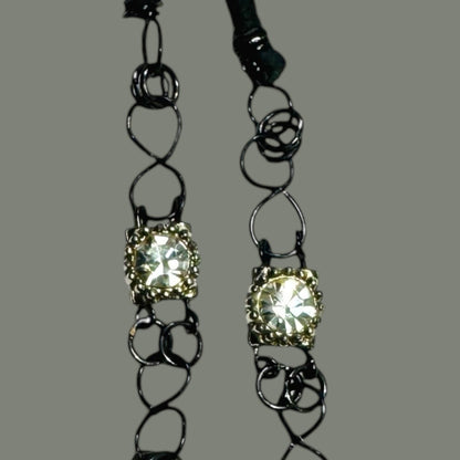 Crystal Skull Pendant w MCM Black Onyx & Intricate Silver Blend Metalwork