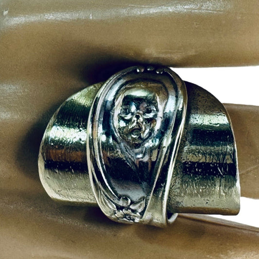 Antique Gerber Baby Winthrop Silver Plated Spoon Ring Size 9.5